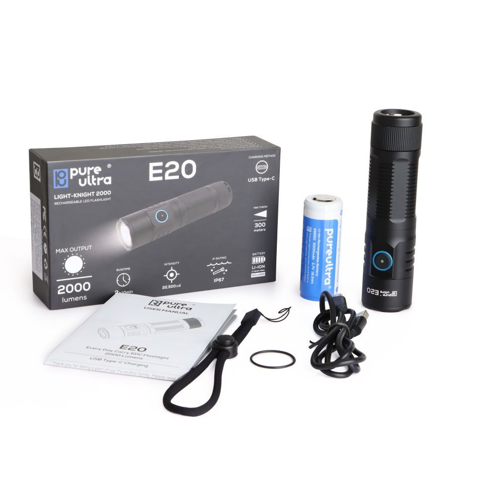 E20 EDC Flashlight Kit 2000Lumens PureUltra E20 EDC Flashlight Kit 2000Lumens PureUltra