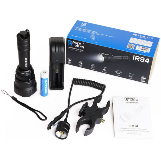 IR94 IR940nm Infrared Flashlight for Night Vision Hunting & Shooting(Full Kit)