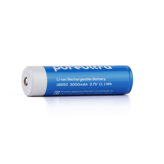 PureUltra 18650 3000mAh 3.7V with PCB Lithium-ion Rechargeable Battery, NippleTop