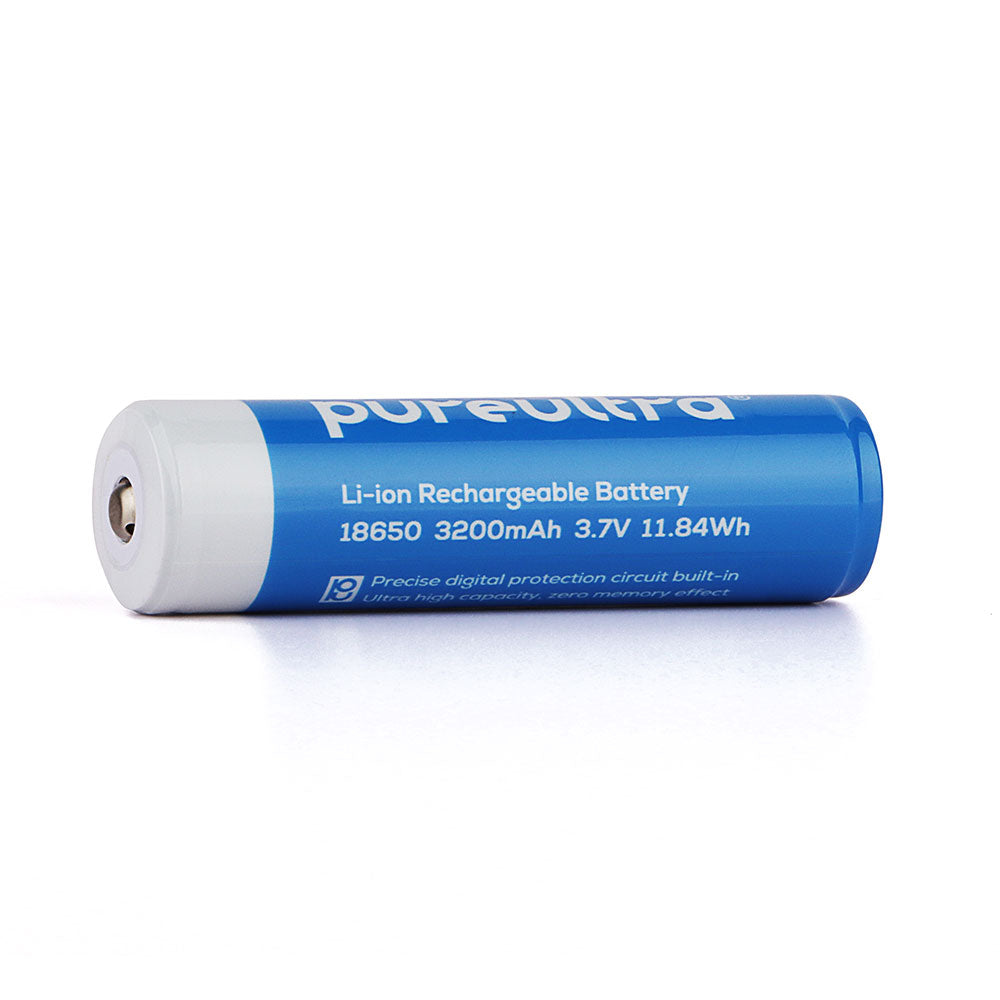 PureUltra 18650 3200mAh 3.7V with PCB Lithium-ion Rechargeable Battery, NippleTop