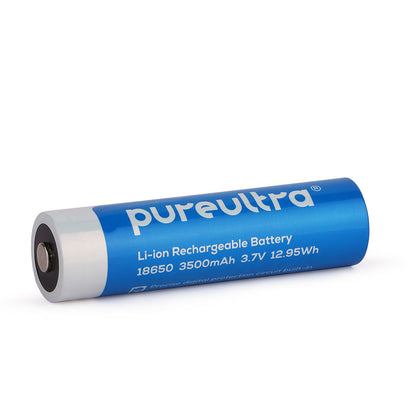 PureUltra 18650 3500mAh 3.7V with PCB Lithium-ion Rechargeable Battery, NippleTop